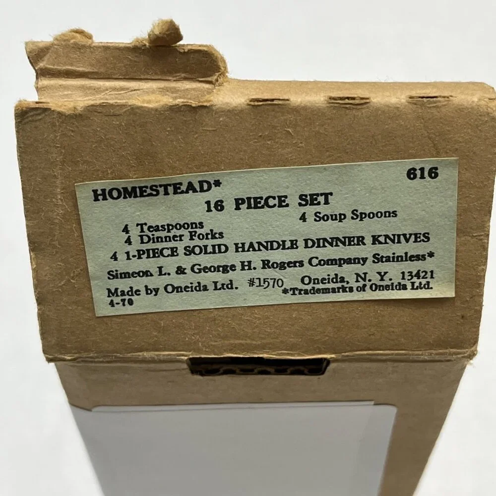 Rogers Stainless By Oneida Homestead 16 PC Set 4 Ea Place Setting‎